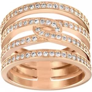 Ladies Swarovski PVD rose plating Size O Creativity Ring 55