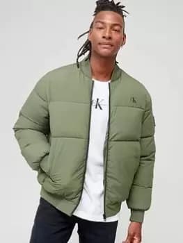 Calvin Klein Jeans Commercial Bomber Jacket - Green , Green Size M Men