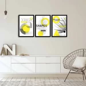 3PSCT-05 Multicolor Decorative Framed MDF Painting (3 Pieces)