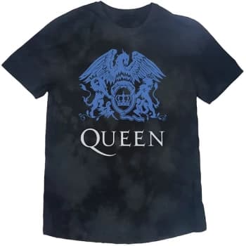 Queen - Blue Crest Unisex Large T-Shirt - Black