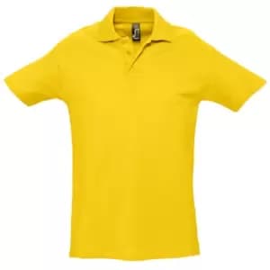 SOLS Mens Spring II Short Sleeve Heavyweight Polo Shirt (L) (Gold)