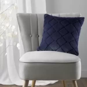 Catherine Lansfield Cosy Diamond Cushion Navy
