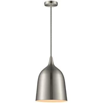 Spring Lighting - 1 Light Dome Ceiling Pendant Satin Nickel, E27