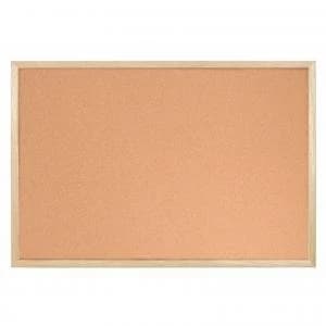Bi-Office Cork Notice Board Wood Frame 400mm X 300mm 49134BS