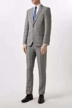 Slim Fit Neutral Check Suit Jacket