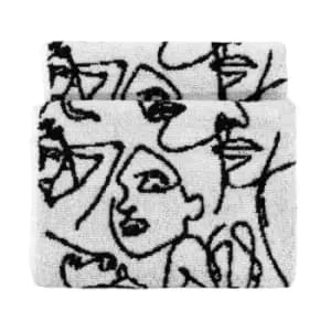Furn. Everybody Abstract Cotton Jacquard Hand Towel Black