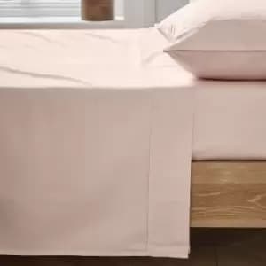 Ted Baker 250 Thread Count Plain Dye Kingsize Flat Sheet, Soft Pink