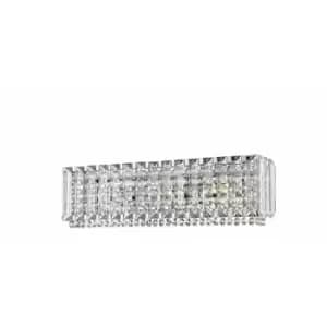 Impex Diore 3 Light Oblong Wall Light Chrome Crystal