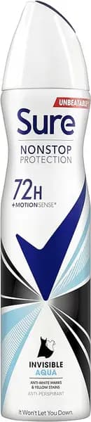 Sure Non Stop Protection Invisible Aqua Deodorant 150ml