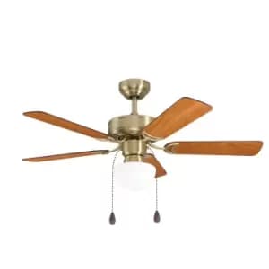 Eglo Cadiz Aged Brass And Wooden Ceiling Fan