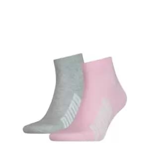 Puma 2 Pack BWT LS Quarter Socks - Pink