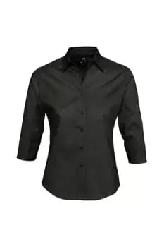 Effect 3/4 Sleeve Fitted Work Shirt