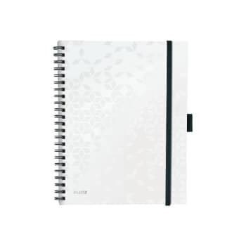WOW Be Mobile Notebook A4 Ruled, Wirebound with Polypropylene Cover 80 Sheets, 4-Hole Punched Integrated Pen Holder and 3 Flap Folder White - Outer Ca