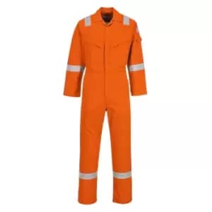 Biz Flame Mens Aberdeen Flame Resistant Antistatic Coverall Orange 3XL 32"