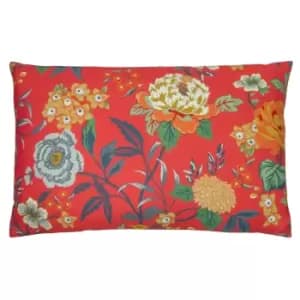 Azalea Floral Cushion Red, Red / 40 x 60cm / Polyester Filled
