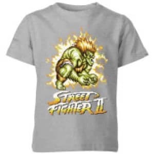 Street Fighter Blanka 16-bit Kids T-Shirt - Grey - 11-12 Years