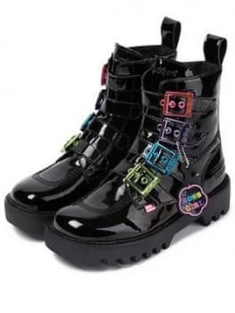 Kickers Kizziie X Confetti Crowd Higher Buckle Vegan Ankle Boots - Black