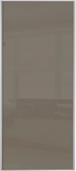 Wickes Sliding Wardrobe Door Silver Framed Single Panel Cappuccino Glass - 2220 x 610mm