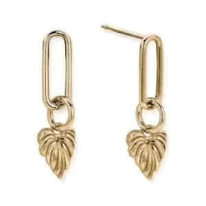 Gold Leaf Heart Link Earrings GEL3241