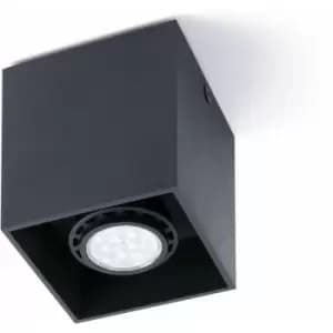 Netlighting Tecto 1 Light Square Surface Mounted Downlight Black, GU10