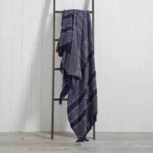 Sundown 130cm x 180cm Throw Navy and White