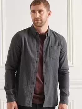 Superdry Studios Brushed Flannel Shirt - Navy, Size 2XL, Men