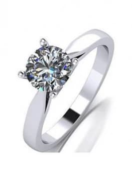 Moissanite Platinum 1ct Moissanite Solitaire Ring, Platinum Size M Women