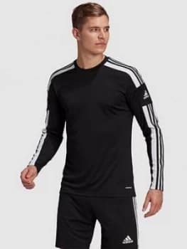 adidas Squad 21 Long Sleeve Tee - Black, Size L, Men
