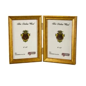 Frida Gold Effect Double Aperture Fold Out Frame 4" x 6"