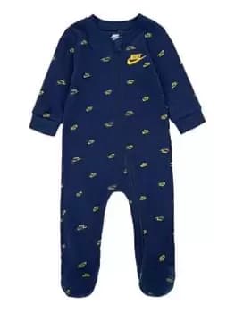 Nike Baby Boys AOP Club Seasonal All In One, Dark Blue, Size 6 Months