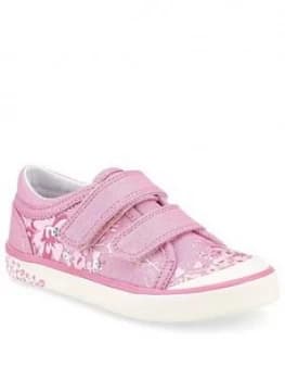 Start-rite Girls Flower Glitter Canvas Strap Plimsoll - Pink, Size 7 Younger