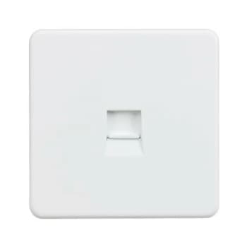 Screwless Telephone Extension Socket - Matt White - Knightsbridge