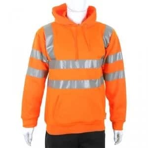 B Seen Sweatshirt Hooded Hi Vis 280gsm 2XL Orange Ref BSSSH25ORXXL Up