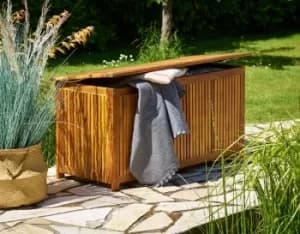 Garden Storage Box Acacia Wood 3.8x1.6x1.9ft