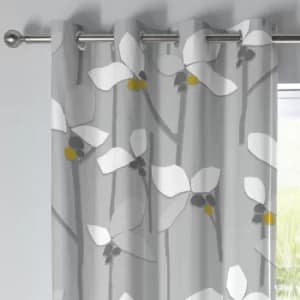 Fusion Kalmar Grey Eyelet Curtains Grey