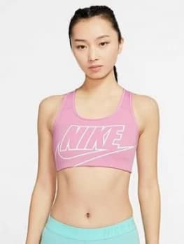 Nike Training Medium Control Futura Bra - Flamingo