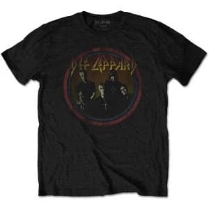 Def Leppard - Vintage Circle Unisex Large T-Shirt - Black