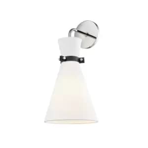 Julia 1 Light Wall Sconce Polished Nickel, Linen