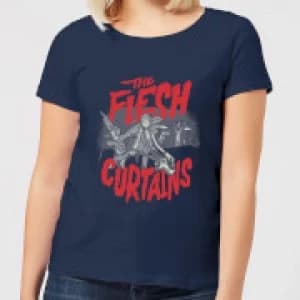 Rick and Morty The Flesh Curtains Womens T-Shirt - Navy - L