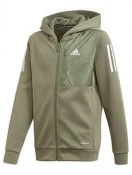 Adidas Boys Aeroready Full Zip Hoodie - Green