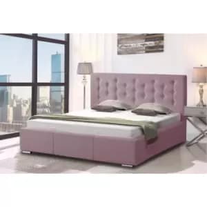 Pinia Bed Double Plush Velvet Pink