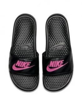 Nike Benassi JDI - Black/Pink, Size 2.5, Women