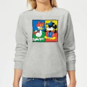 Disney Mickey And Donald Clothes Swap Womens Sweatshirt - Grey - L