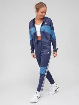 adidas Bold Block Tracksuit - Dark Navy, Dark Navy Size M Women
