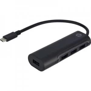 HP 2UX23AAABB 4 ports USB 3.0 hub USB C connector Black
