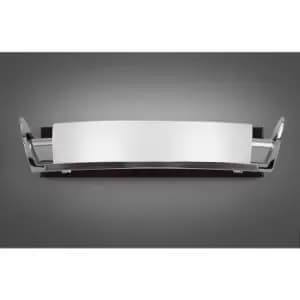 Zira wall light with switch 2 G9 bulbs, polished chrome/frosted white glass/Wenge