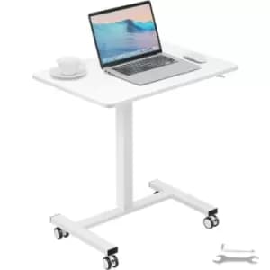 VEVOR Mobile Standing Desk, 28"-44" Gas-Spring Height Adjustable Sit-Stand Desk, 4 360° Swivel Wheels (2 Lockable) Portable Rolling Laptop Table Compu