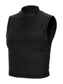 Nike Training Dry Crop Tank Top - Black, Size 2XL, Women