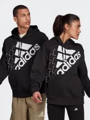 adidas Essentials Logo Hoodie (gender Neutral), Black/White, Size 2XL, Men