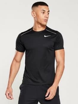 Nike Dry Miler Running T-Shirt, Black, Size XL, Men